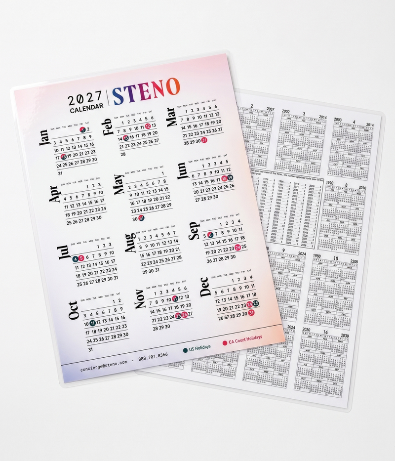The Year-at-a-Glance Desk Calendar (US + California)